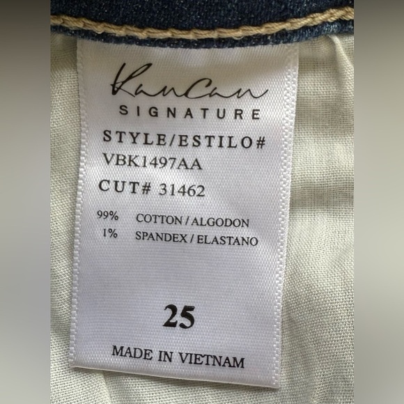 KanCan High Rise Destroyed Stretchy Skinny Ankle Jeans With Raw Hem Size 25 - Picture 8 of 9